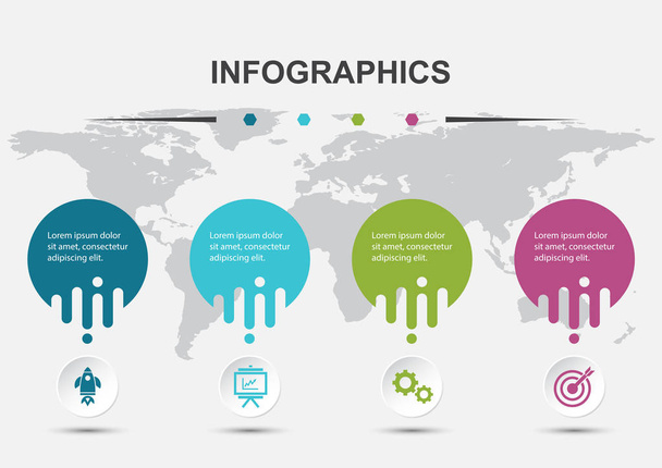 Infographic design template van 4 stappen opties - Vector, afbeelding