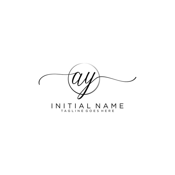 AY Logo iniziale del vettore di bellezza, logo di scrittura della firma iniziale
. - Foto, immagini