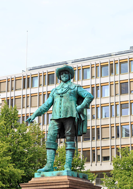 Oslo, Norway. Statue of king Christian IV at Stortorvet in Oslo  - Photo, Image
