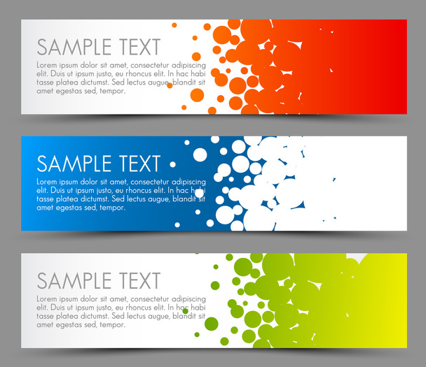 Simple colorful horizontal banners - with circle motive - Vector, Image