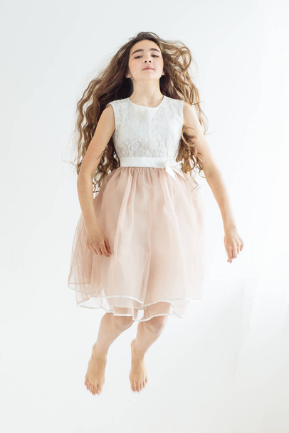 girl in a dress flies - Photo, image