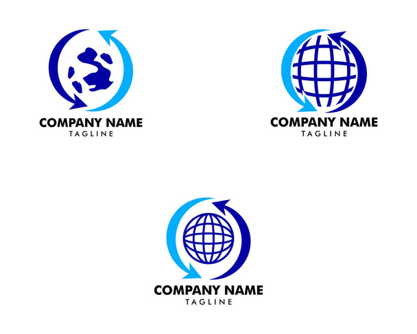 Zestaw Globe Global Sphere Exchange Logo - Wektor, obraz