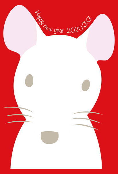 New year card illustration of mouse face. - Vector, Image