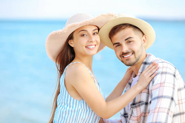 Happy couple at sea resort - Фото, изображение
