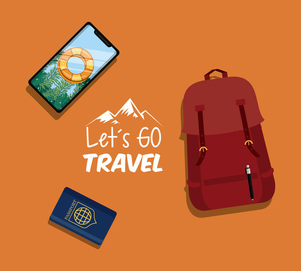 travel journey and tourism icon - Vector, Image
