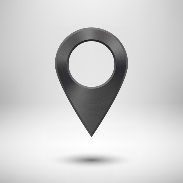 Technology Map Pointer Button with Black Texture - Vector, imagen