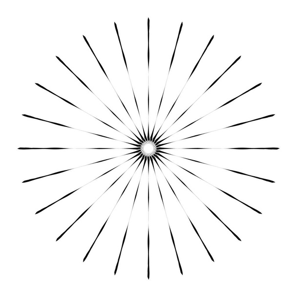 Retro Sun Burst Shape. Logo ročníku, etikety, odznaky. Vektorová desi - Vektor, obrázek