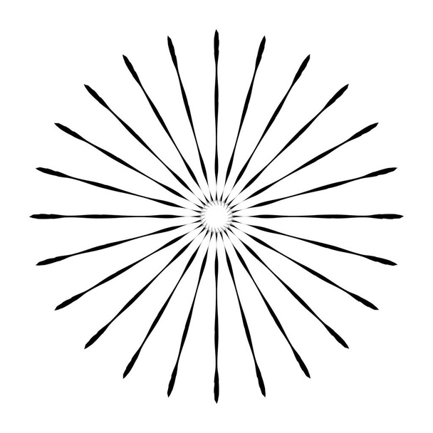 レトロな太陽のバースト形状。ヴィンテージロゴ、ラベル、バッジ。ベクトル・デイ - ベクター画像