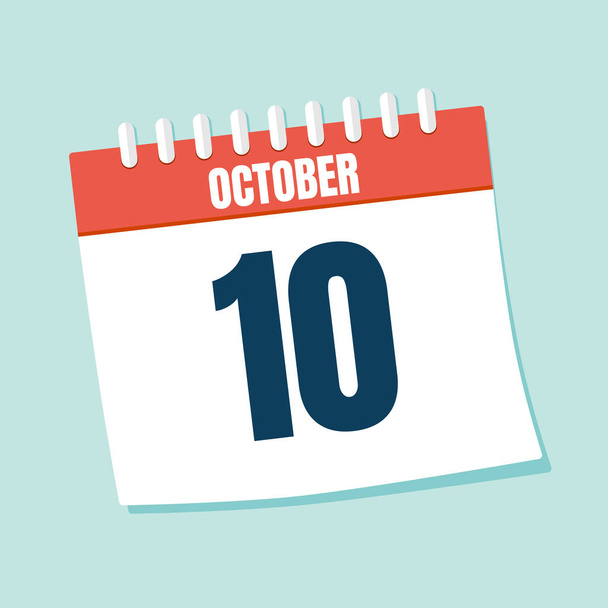 Vector illustration. Calendar icon. Calendar Date - October 10. Planning. Time management. - Vector, Image