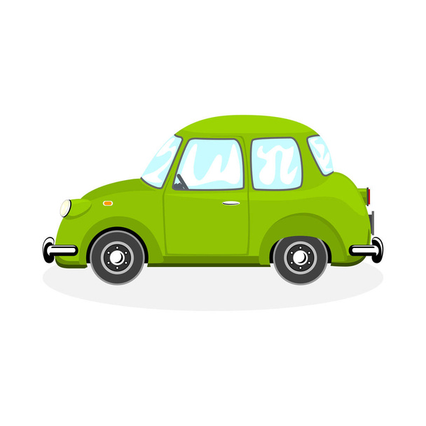 Zöld retro autó izolálva - Vektor, kép