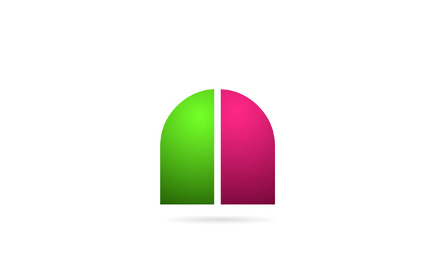 pink green color A letter logo alphabet for icon design - Вектор,изображение