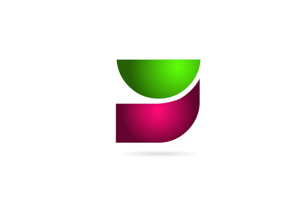 pink green color Y letter logo alphabet for icon design - Vector, Image