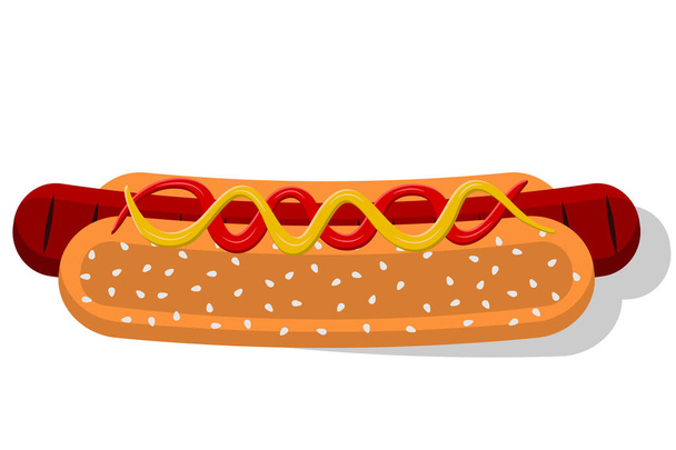 Векторні зображення Hot Dog. Ілюстрація фаст-фуду
 - Вектор, зображення