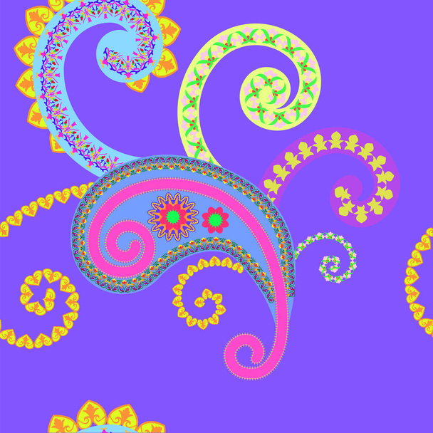  Turecki ogórek ze spiralami na fioletowym tle - Wektor, obraz