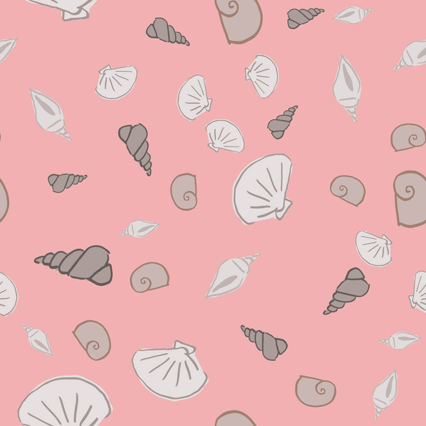 sea shells seamless pattern design - Vettoriali, immagini