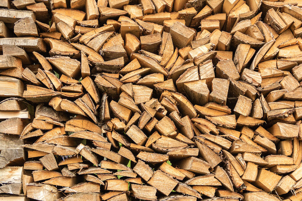 O Woodpile. Fundo de madeira e textura de lenha
 - Foto, Imagem