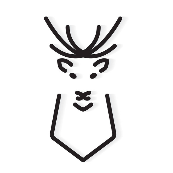 олень с иконно-векторной иллюстрацией рогов
 - Вектор,изображение
