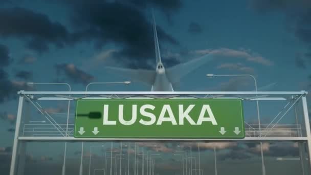 το αεροπλάνο που προσγειώνεται στη Lusaka zambia - Πλάνα, βίντεο