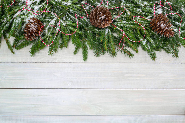 Köknar dallı Noel arkaplanı - Fotoğraf, Görsel