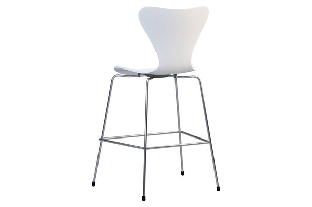Modern bar stool with metal legs. 3d render - Fotoğraf, Görsel