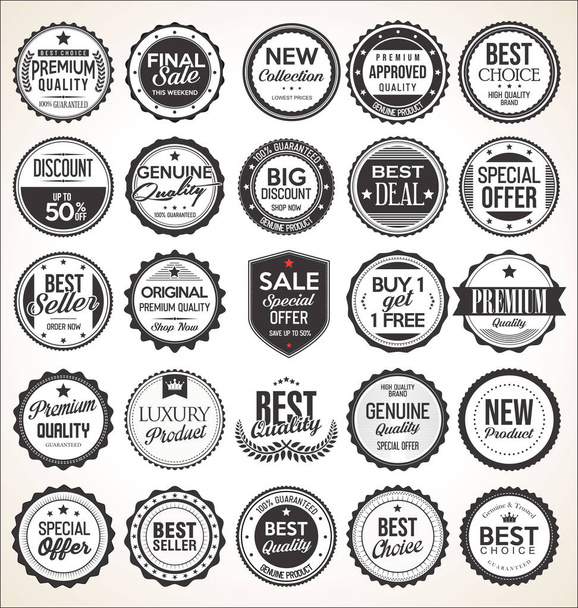 Retro vintage badges and labels  - Vector, afbeelding