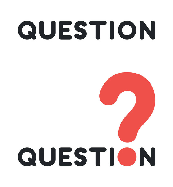 Vector icon set of question word with question mark.  - Vector, Image