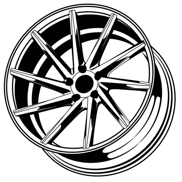 voiture roue jante vecteur silhouette, icône, logo, monochrome, couleur en noir et transparent pour la conception conceptuelle
 - Vecteur, image
