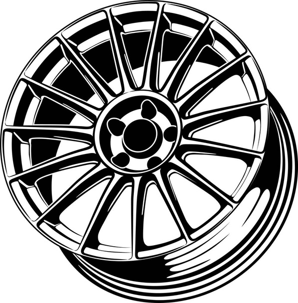 carro roda aro vetor silhueta, ícone, logotipo, monocromático, cor em preto e transparente para design conceitual
 - Vetor, Imagem