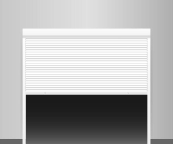 Vector Door with Rolling Shutters on white background. Vector illustration. - Vector, Image
