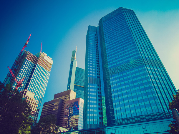 Retro look Banco Central Europeu em Frankfurt - Foto, Imagem