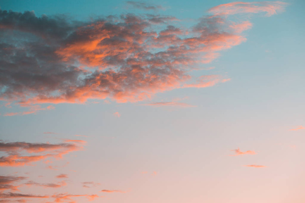 Orange Sunset cloudy sky background - Photo, Image