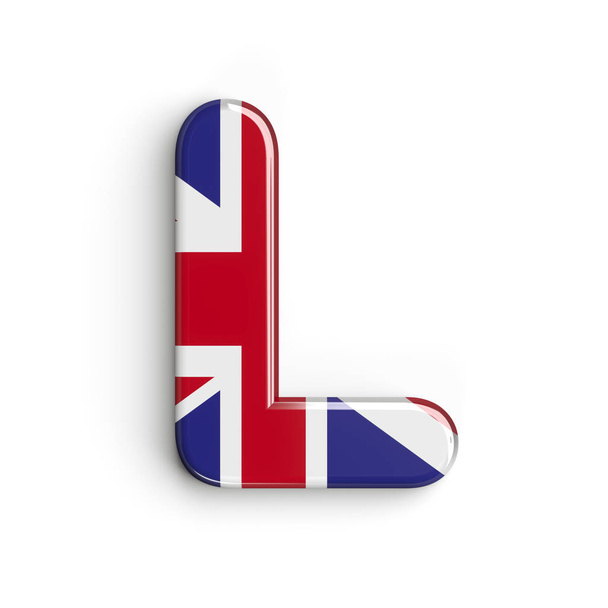 Wielka Brytania litera L - Capital 3d british font - United Kingdom, London or brexit concept - Zdjęcie, obraz