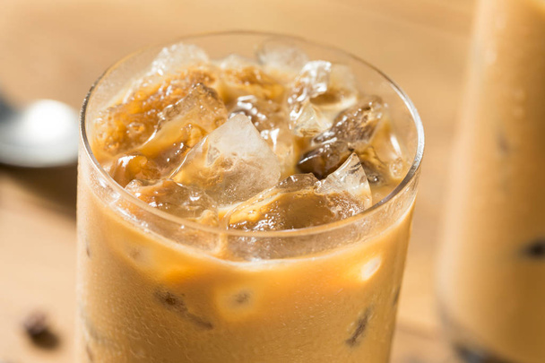 Homemade Iced Coffe with Almond MIlk - Фото, изображение