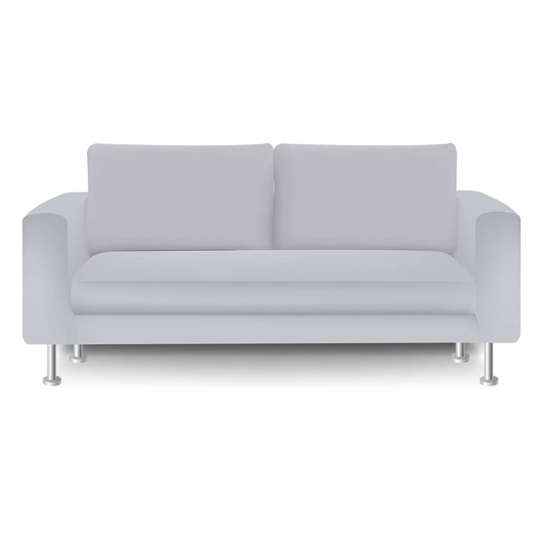 Grey Sofa Bed With Isolated Background - Illustration - Vecteur, image