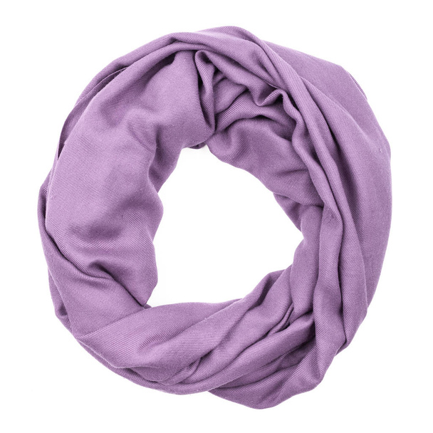Silk scarf. Lilac silk scarf isolated on white background - Фото, зображення