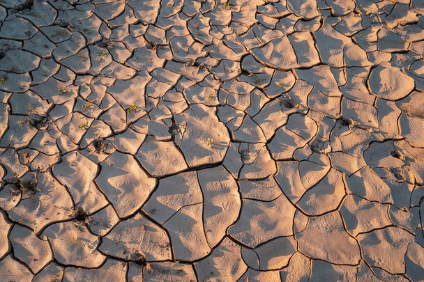 Desertificação. Terra seca. Deserto seco e chão rachado
. - Foto, Imagem