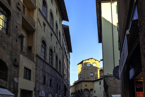 Street of Florence Old Town with vintage architecture in Florence, Tuscany, Italy on 20 September 2019 - Φωτογραφία, εικόνα