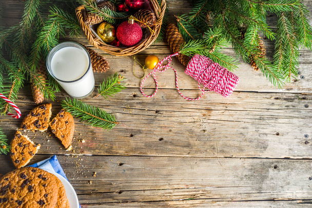Χριστουγεννιάτικο γάλα και μπισκότα στον Άγιο Βασίλη - Φωτογραφία, εικόνα