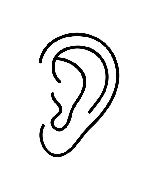 Ear icon. Continuous line art drawing. Vector illustration. - Vektor, kép