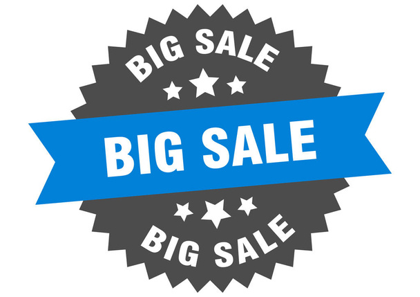 big sale sign. big sale blue-black circular band label - Vector, Image