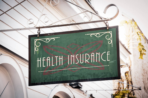 Straatnaambord aan Health Insurance - Foto, afbeelding