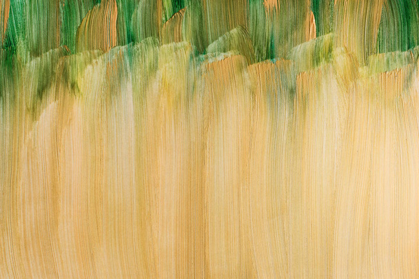 Akční malba. Abstrakt Ručně malované zlatožluté a zelené a - Fotografie, Obrázek