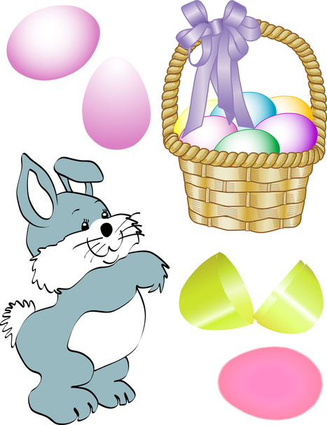 Щасливий великодній яєчний кролик
 - Вектор, зображення