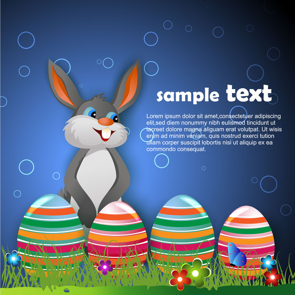 Rabbit with egg - Vector, Imagen