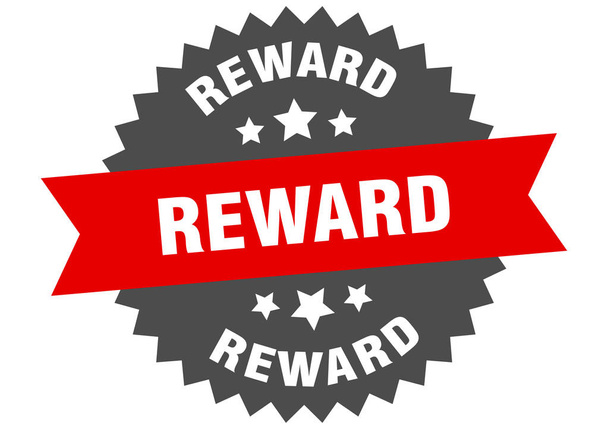 reward sign. reward red-black circular band label - Wektor, obraz