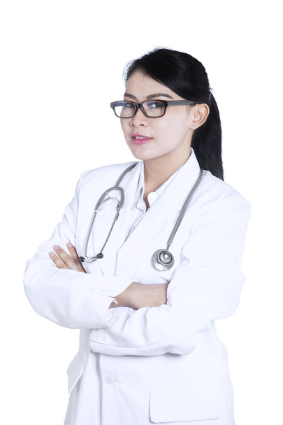 Attractive female doctor - isolated - Foto, Bild