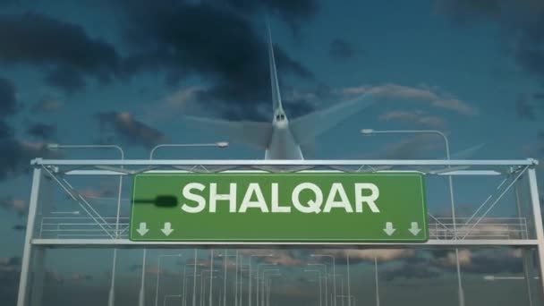 samolot lądujący w Shalqar Kazakhstan - Materiał filmowy, wideo