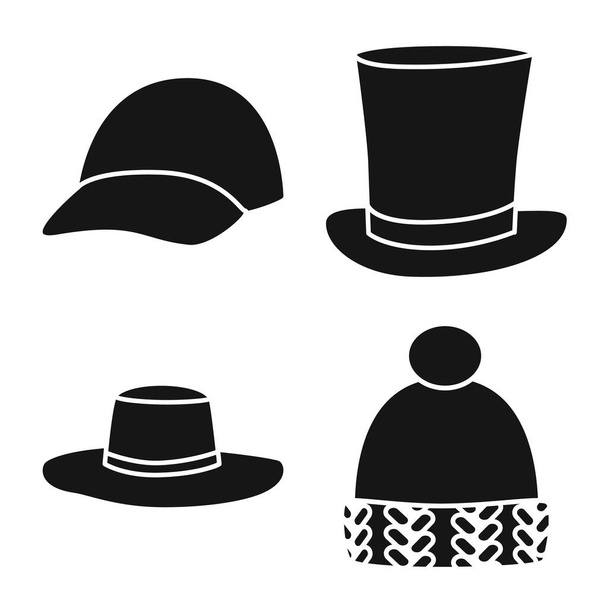 Vector design of beanie and beret icon. Collection of beanie and napper stock symbol for web. - Vettoriali, immagini