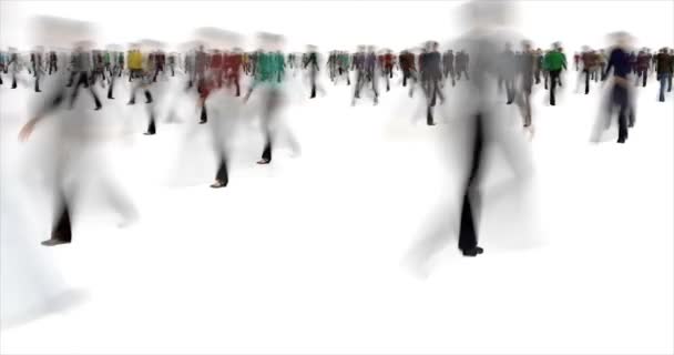 Blurred occupé hommes et femmes marchant dans des directions différentes animation
. - Séquence, vidéo
