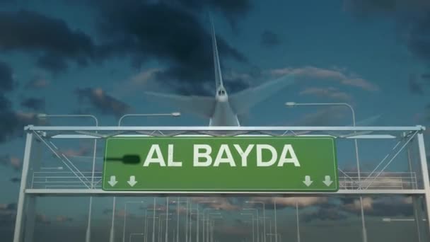 letadlo přistávající v Al Bayda Jemen - Záběry, video